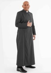 Worship Attires Adrian Cassock – Classic Black Anglican Robe for Men