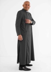 Worship Attires Adrian Cassock – Classic Black Anglican Robe for Men