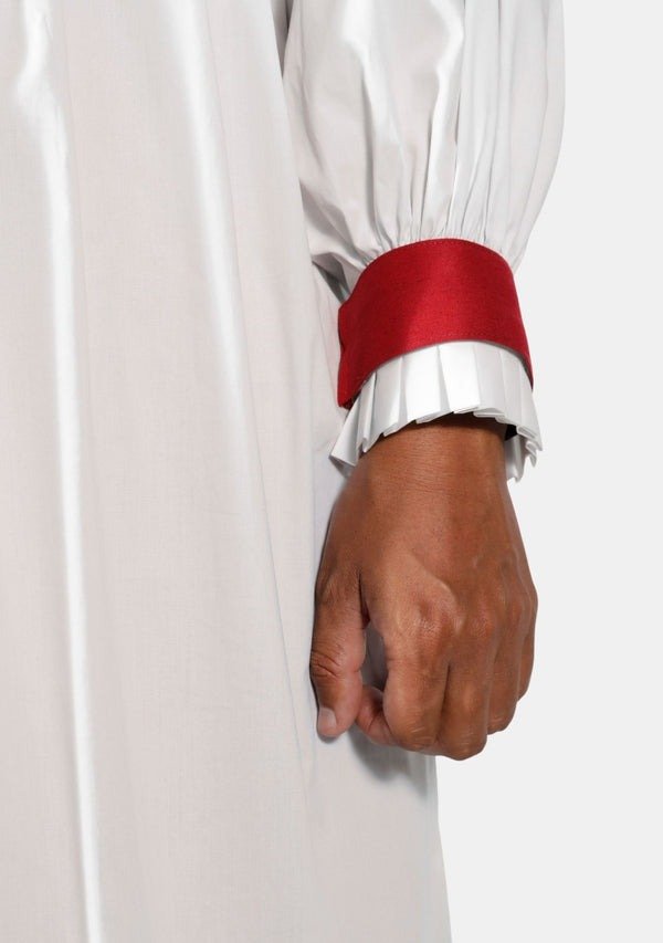 AnglicanBishopRochetwithRedDetac (2) Worship Attires Anglican Clergy Rochet – Classic White with Red Accents