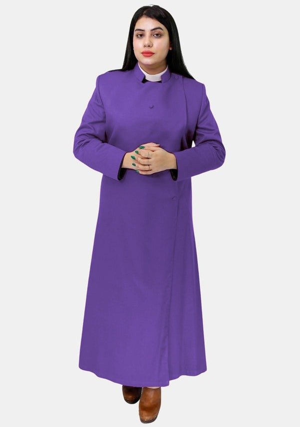 Worship Attires Signature Cassock for Women – Roman Style in Deep Purple