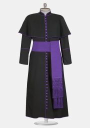 Worship Attires Bishop's Cassock – Black with Shoulder Cape