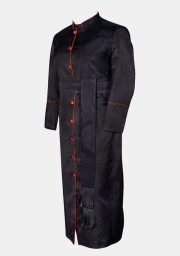 Worship Attires Women's Minister Robe – Black with Red Accents