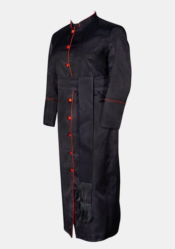 Worship Attires Women's Minister Robe – Black with Red Accents