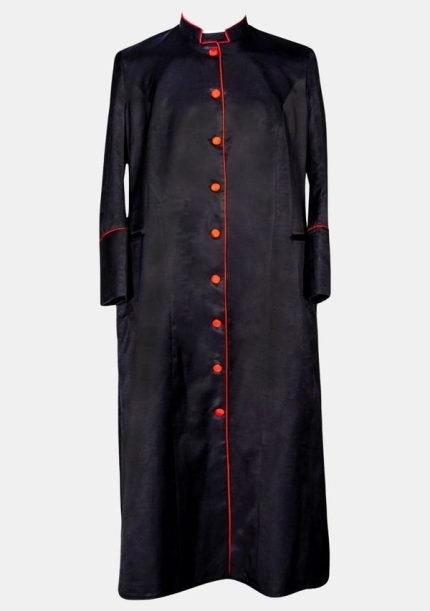 Worship Attires Women's Minister Robe – Black with Red Accents