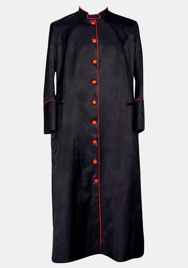 Worship Attires Women's Minister Robe – Black with Red Accents