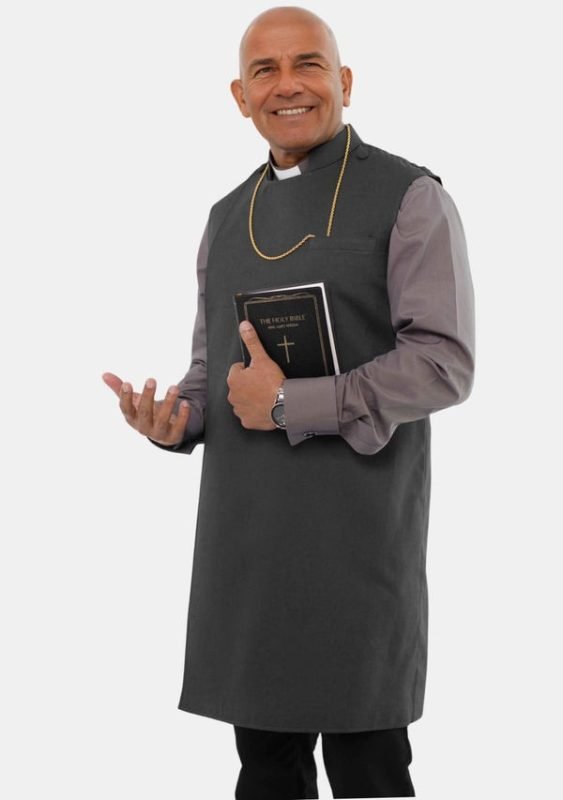 Worship Attires Men’s Clergy Apron – Goodness of God Edition in Black