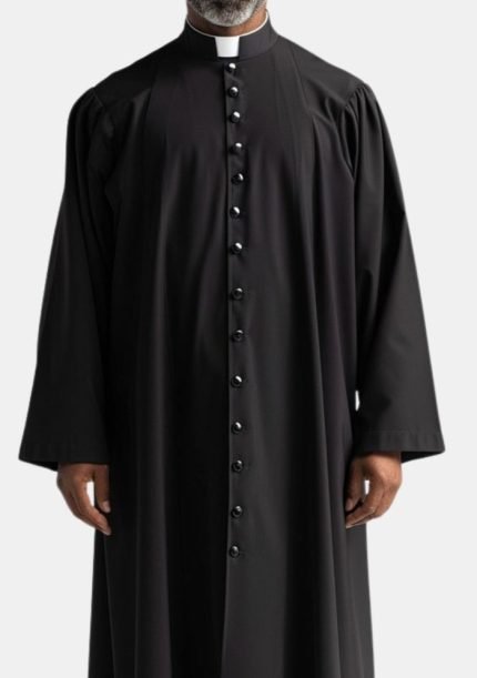 Worship Attires Signature Black Minister Robe – Modern Edition