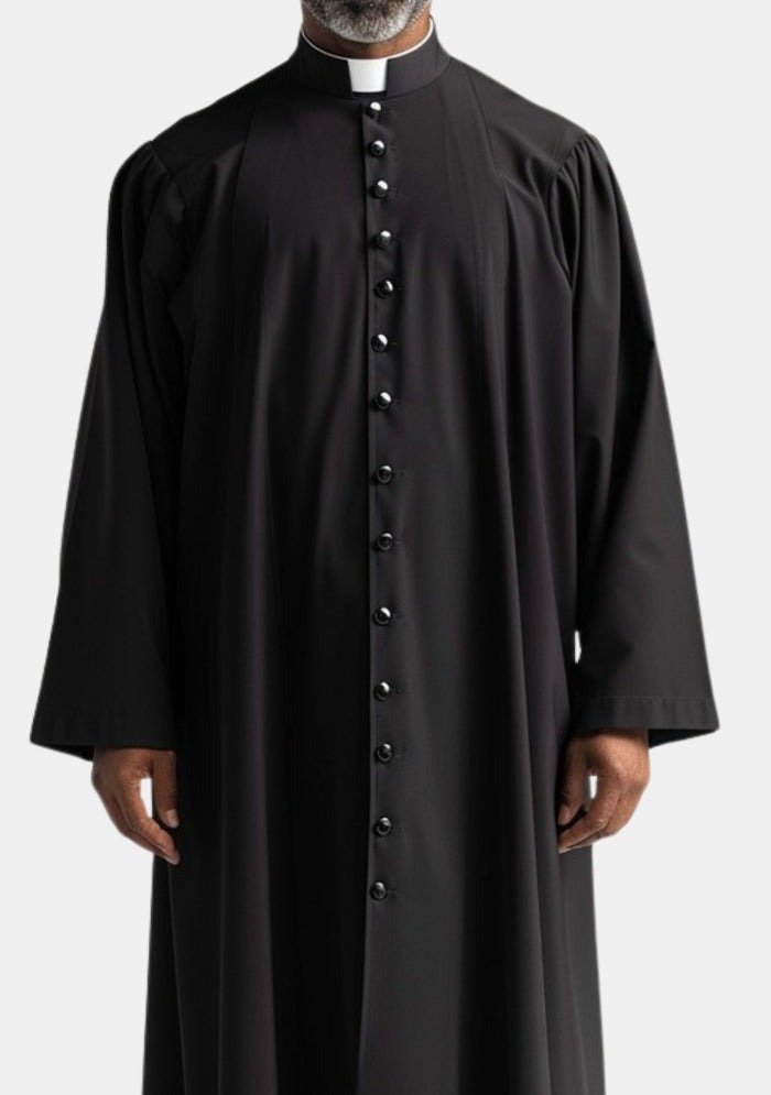 Worship Attires Signature Black Minister Robe – Modern Edition