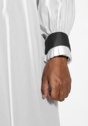 Worship Attires Signature Anglican Rochet – Black Trim Cuff Design