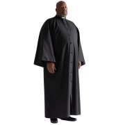 Worship Attires Custom Pulpit Robe – Plus Size Edition in black fabric
