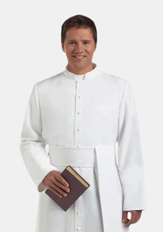 Blessed Full-Length White Robe for Priests – Worship Attires