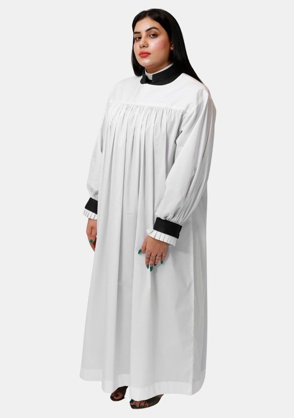 Buy Women’s Clergy Rochet with Black Cuffs – Worship Attires