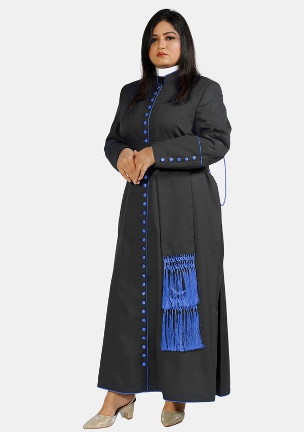 Worship Attires Signature Women's Cassock – Roman Cut in Black & Blue