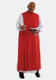 Worship Attires Red 33-Button Clergy Chimere for Men