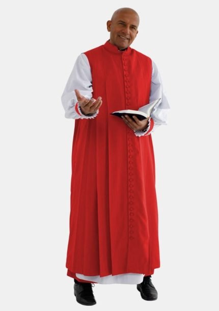 Worship Attires Red 33-Button Clergy Chimere for Men