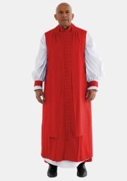 Worship Attires Red 33-Button Clergy Chimere for Men