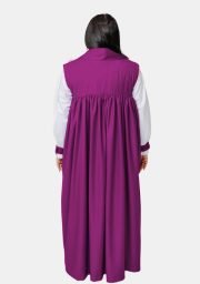 Worship Attires 3-Stripe Red and Purple Chimere for Female Bishops