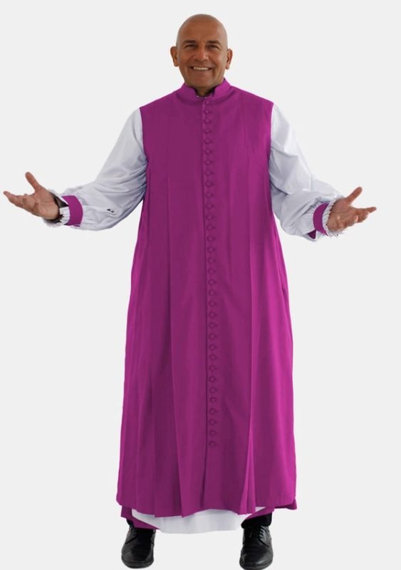 Worship Attires Adonai 33-Button Chimere in Red and Purple
