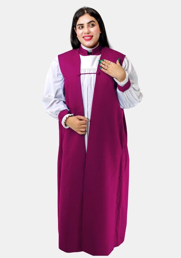 Worship Attires Anglican Red and Purple Clerical Chimere for Women