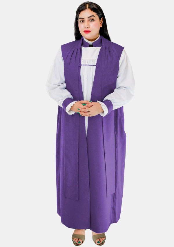 Worship Attires Anglican Female Clerical Chimere in Roman Purple