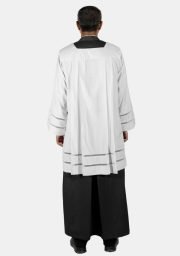 Worship Attires Catholic Priest Surplice with Double Floral Lace for sale