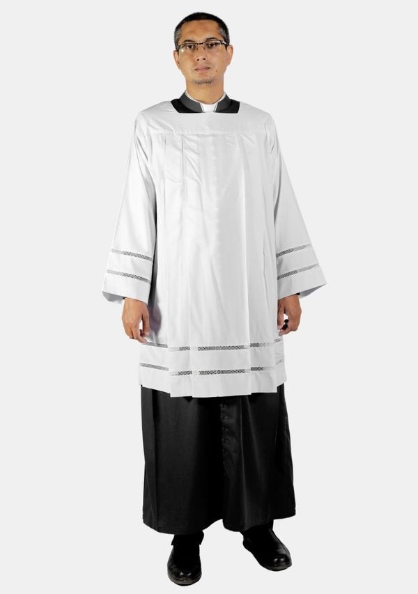 CatholicPriestSurpliceWithDouble Buy Worship Attires Catholic Priest Surplice – Traditional Clergy Garment