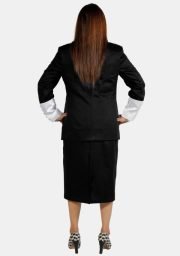 Black and White Pastor Skirt Suit for sale – elegant clergywear for women