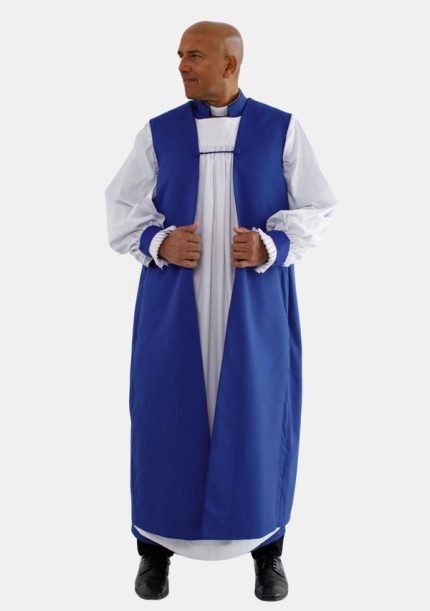 Worship Attires Anglican Royal Blue Clergy Chimere for Men