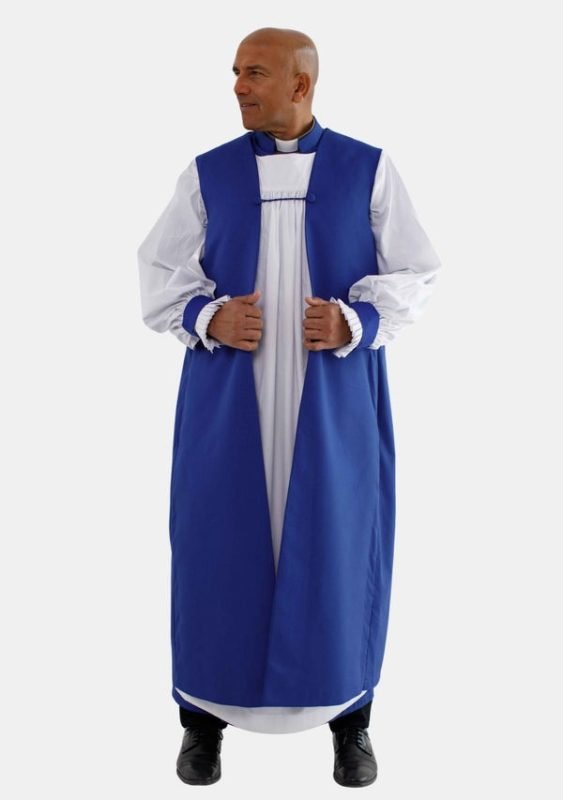 Worship Attires Anglican Royal Blue Clergy Chimere for Men