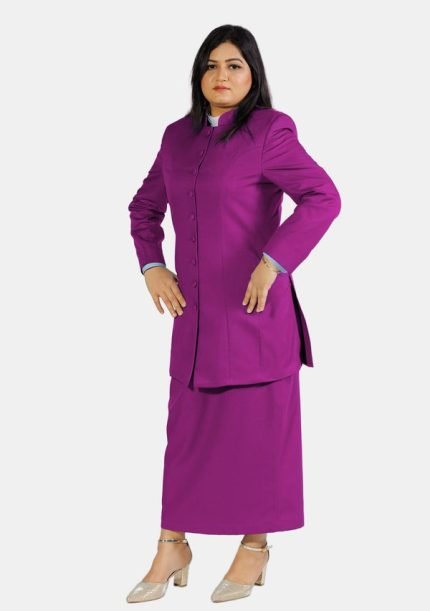 Worship Attires Female Red and Purple Clergy Suit