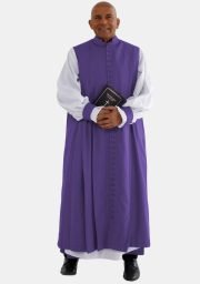 Worship Attires Liam 33-Button Roman Purple Clergy Chimere for Men