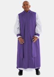 Worship Attires Liam 33-Button Roman Purple Clergy Chimere for Men