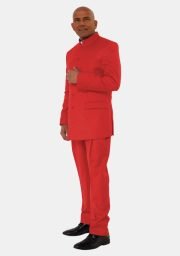 Red Clergy Suit for Men – Elegant Worship Attire by Worship Attires