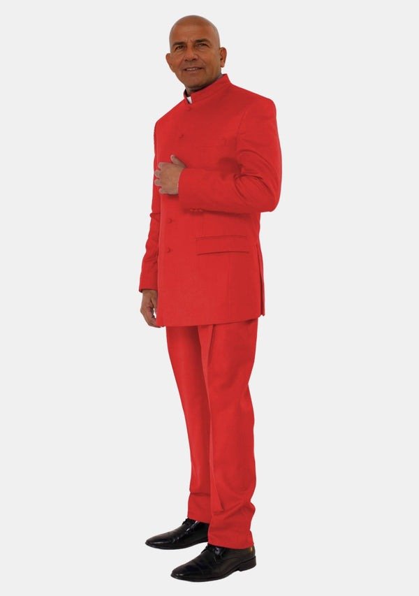 Red Clergy Suit for Men – Elegant Worship Attire by Worship Attires