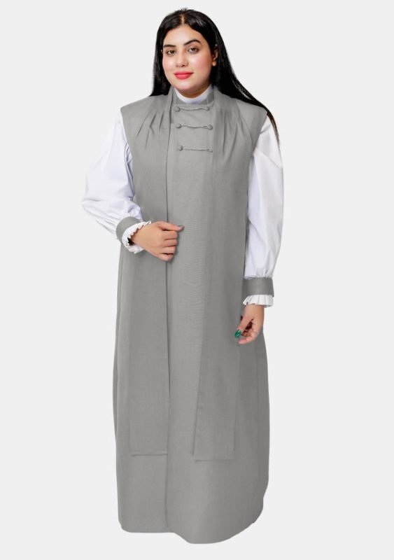 Worship Attires 3-Stripe Grey Clergy Chimere for Women