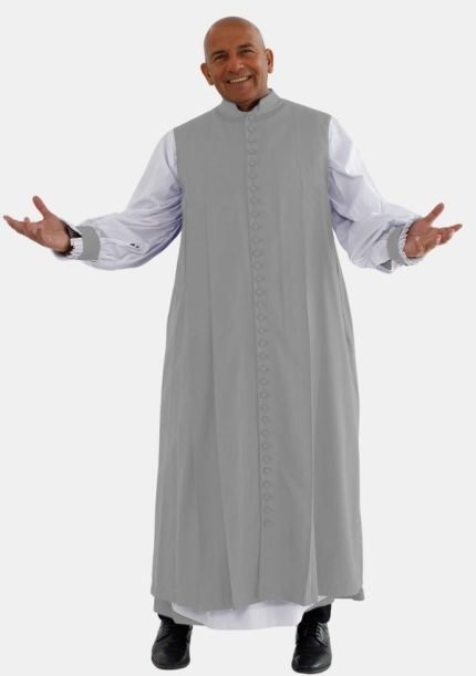 Worship Attires Redemption Grey 33-Button Clergy Chimere for Men