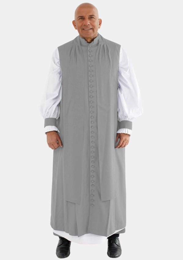 Worship Attires Redemption Grey 33-Button Clergy Chimere for Men