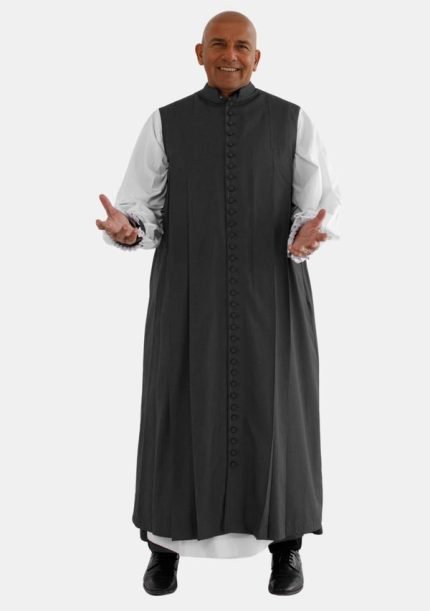 Worship Attires Seraph 33-Button Black Clergy Chimere for Men