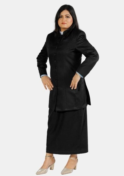 Worship Attires Female Black Clerical Suit